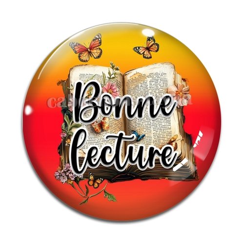 Cabochon bonne lecture, résine ou verre rond différente taille