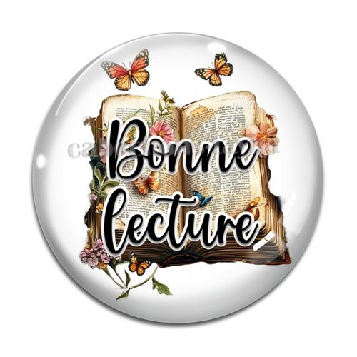 Cabochon bonne lecture, résine ou verre rond différente taille