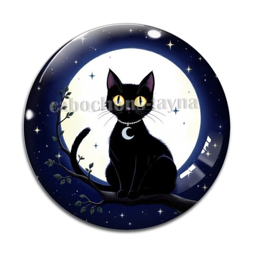 Cabochon chat, résine ou verre rond différente taille