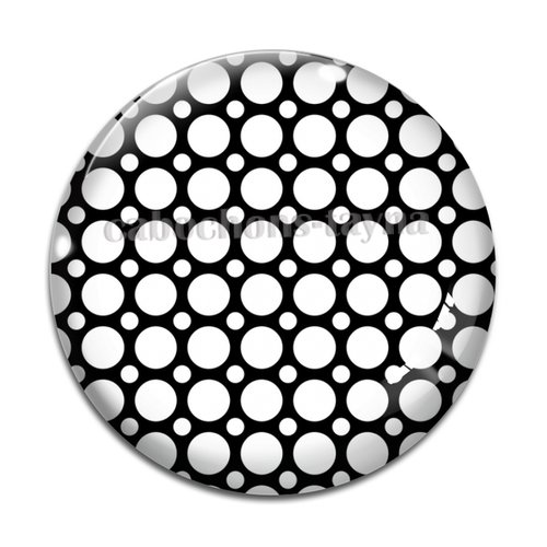 Cabochon pois fond blanc, cabochon résine ou verre rond différente taille