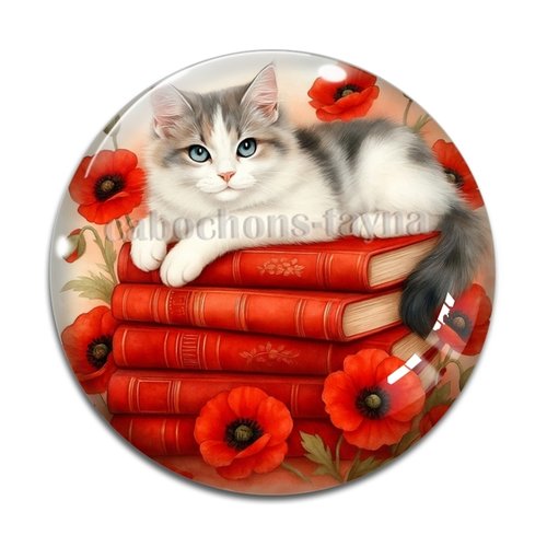 Cabochon chat, cabochon résine ou verre rond différente taille
