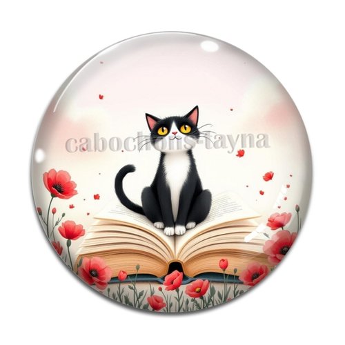 Cabochon chat, cabochon résine ou verre rond différente taille