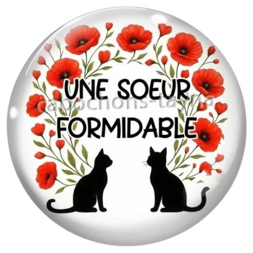 Cabochon sœur formidable, cabochon résine ou verre rond différente taille