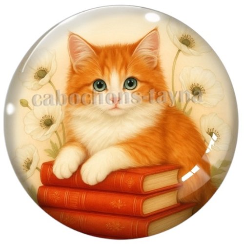Cabochon chat, cabochon résine ou verre rond différente taille