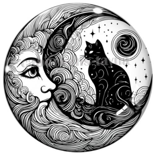 Cabochon chat, cabochon résine ou verre rond différente taille