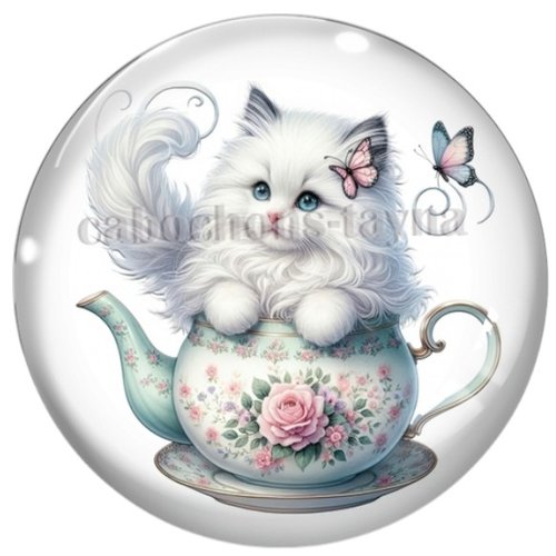Cabochon chat, cabochon résine ou verre rond différente taille