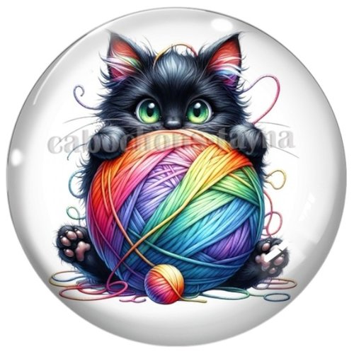 Cabochon chat, cabochon résine ou verre rond différente taille