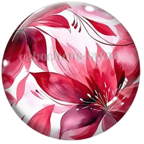 Cabochon fleurie, cabochon fleur en résine ou en verre différente taille