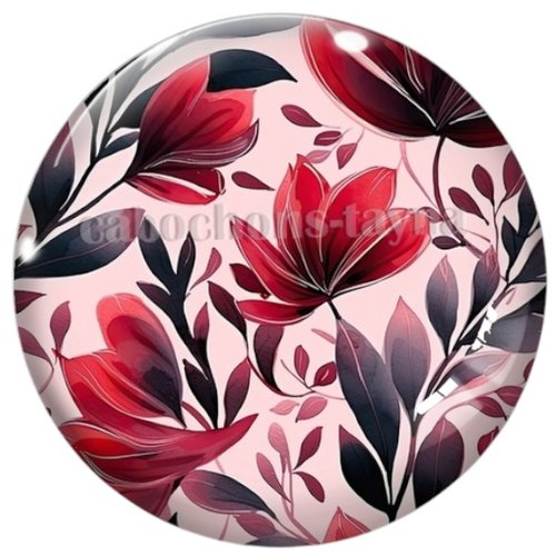 Cabochon fleurie, cabochon fleur en résine ou en verre différente taille
