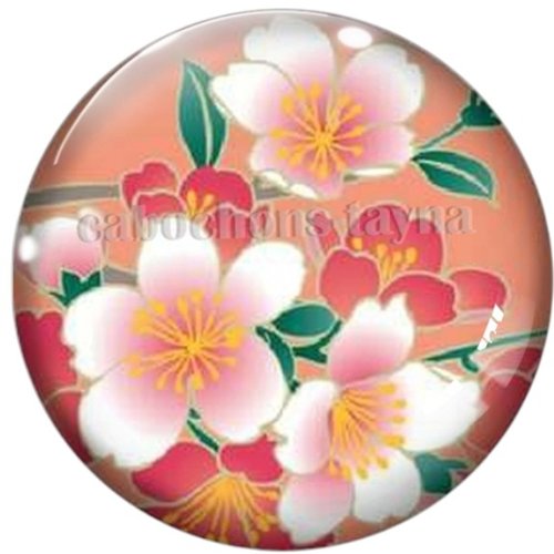 Cabochon fleurie, cabochon fleur en résine ou en verre différente taille