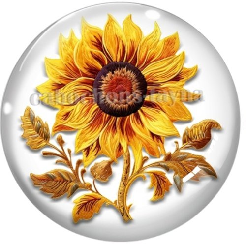 Cabochon tournesol en résine ou en verre différente taille