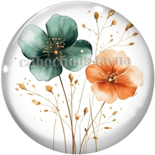 Cabochon fleur en résine ou en verre différente taille