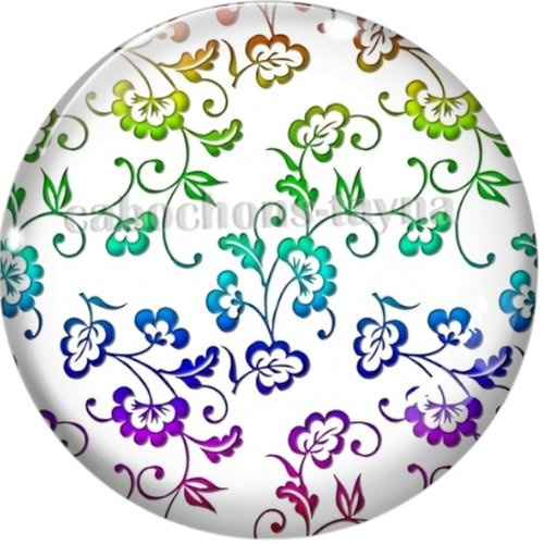 Cabochon fleurie en résine ou en verre différente taille