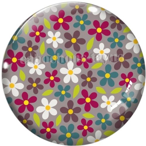 Cabochon fleurie en résine ou en verre différente taille
