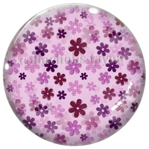 Cabochon fleurie en résine ou en verre différente taille