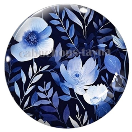 Cabochon fleurie en résine ou en verre différente taille