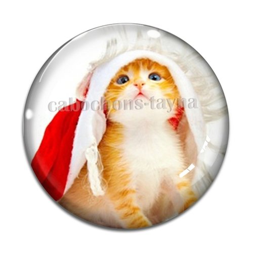 Cabochon chat de noël en résine ou en verre différente taille
