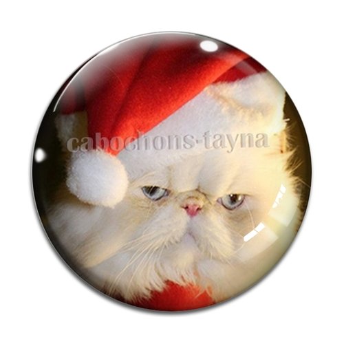 Cabochon chat de noël en résine ou en verre différente taille