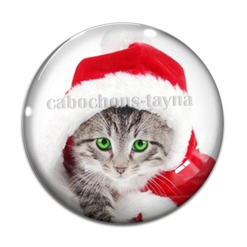 Cabochon chat de noël en résine ou en verre différente taille