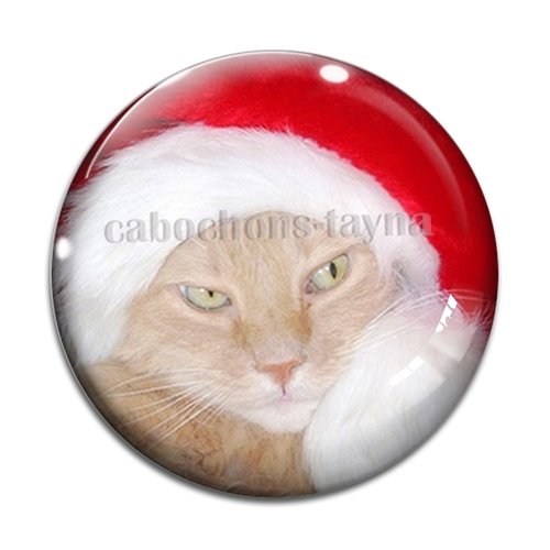 Cabochon chat de noël en résine ou en verre différente taille