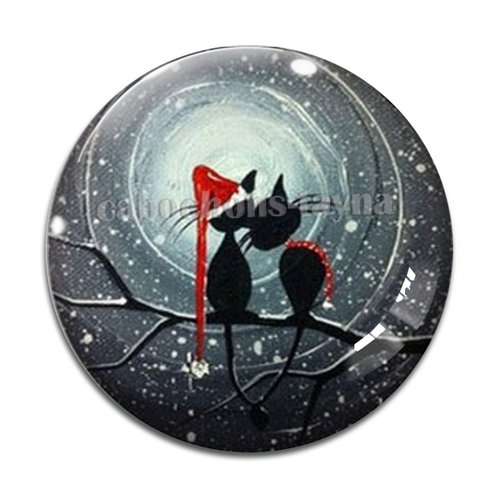 Cabochon chat de noël en résine ou en verre différente taille