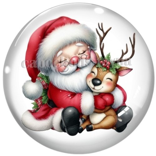 Cabochon père noël, cabochon résine ou verre rond différente taille