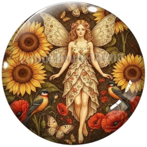 Cabochon fée, cabochon résine, verre rond différente taille