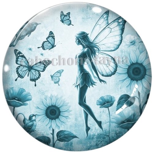 Cabochon fée, cabochon résine, verre rond différente taille