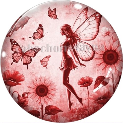 Cabochon fée, cabochon résine, verre rond différente taille