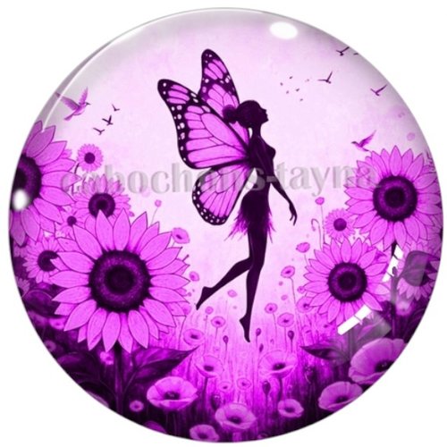 Cabochon fée, cabochon résine, verre rond différente taille