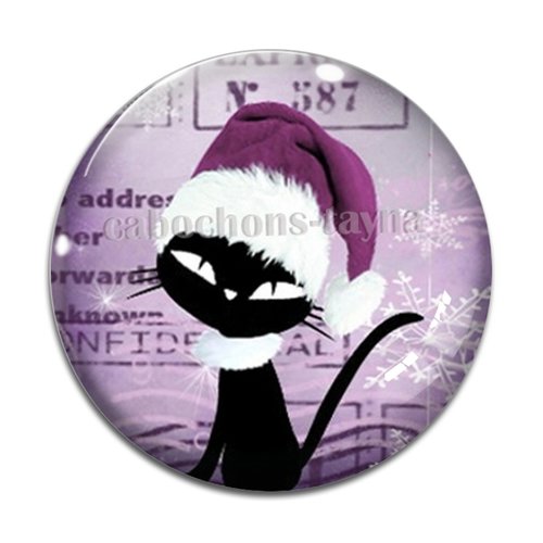 Cabochon chat de noël en résine ou en verre différente taille