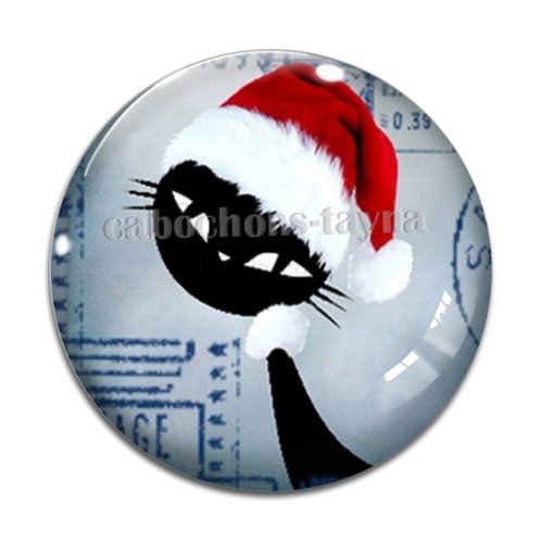 Cabochon chat de noël en résine ou en verre différente taille