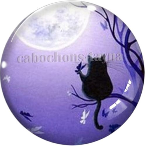 Cabochon chat noir en résine ou en verre différente taille