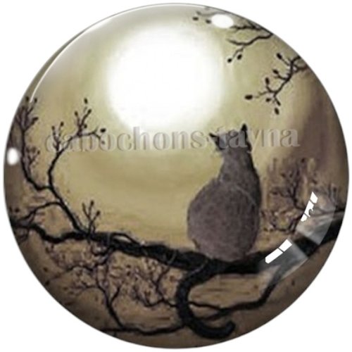 Cabochon chat noir en résine ou en verre différente taille