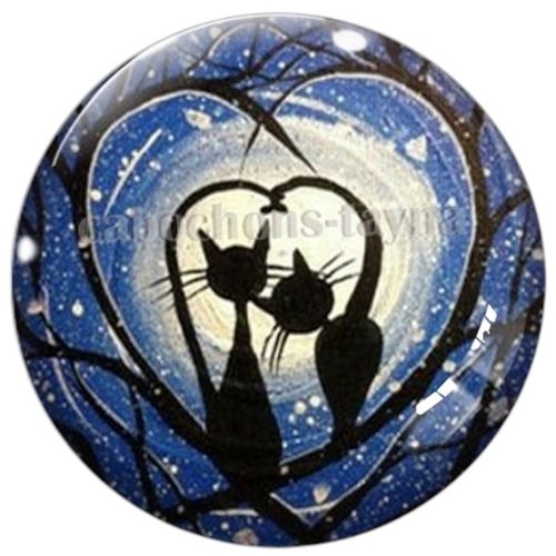 Cabochon chat noir en résine ou en verre différente taille