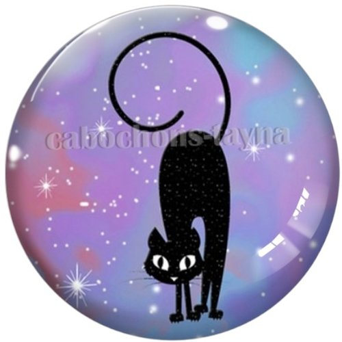Cabochon chat noir en résine ou en verre différente taille