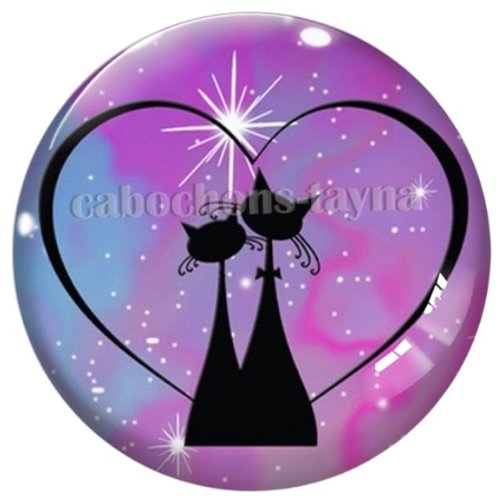 Cabochon chat noir en résine ou en verre différente taille