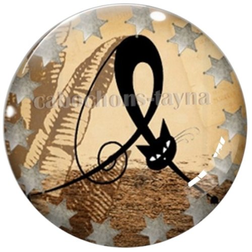 Cabochon chat sheriff, en résine ou en verre différente taille