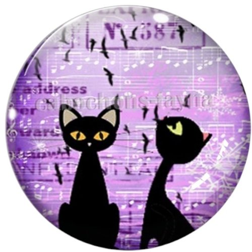 Cabochon chat noir en résine ou en verre différente taille