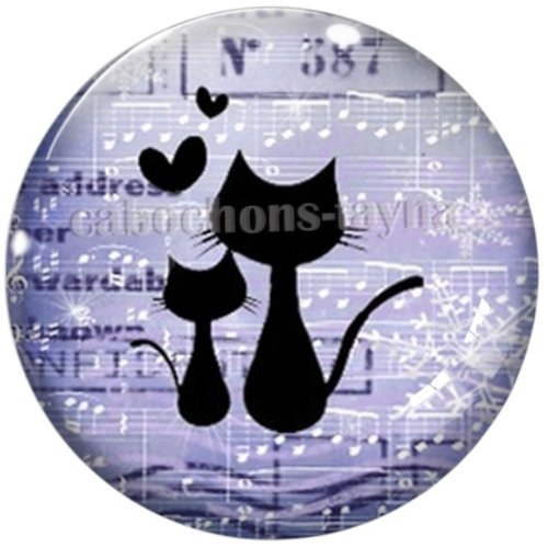Cabochon chat noir en résine ou en verre différente taille