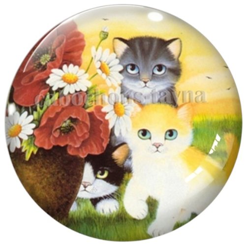 Cabochon chat en résine ou en verre différente taille
