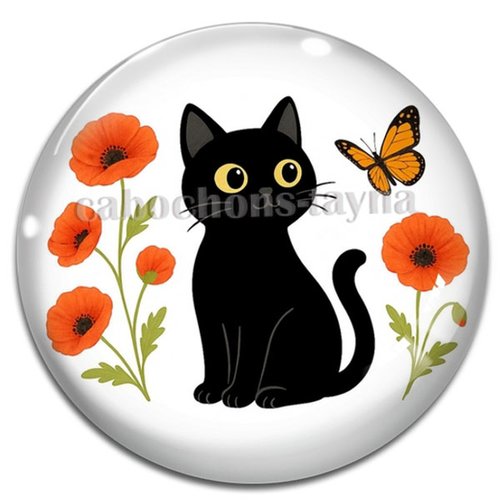 Cabochon chat en résine ou en verre différente taille