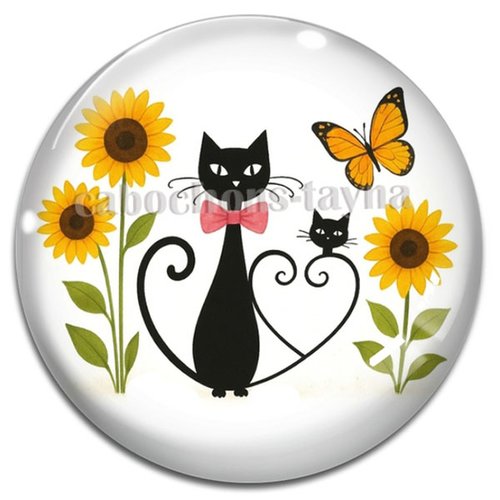 Cabochon chat en résine ou en verre différente taille