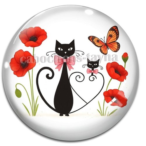 Cabochon chat en résine ou en verre différente taille