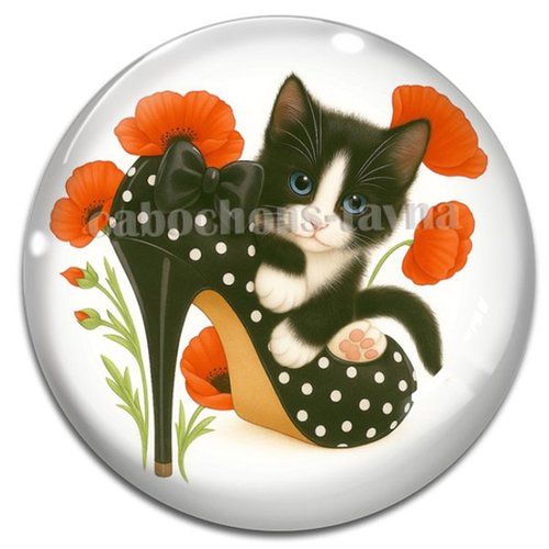 Cabochon chat en résine ou en verre différente taille