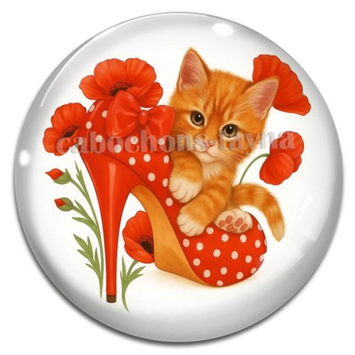 Cabochon chat en résine ou en verre différente taille