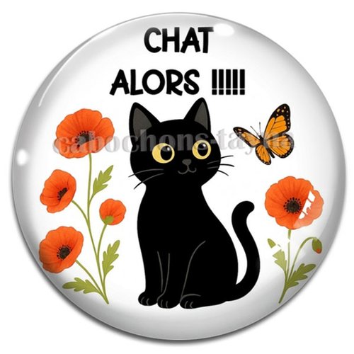 Cabochon chat alors en résine ou en verre différente taille