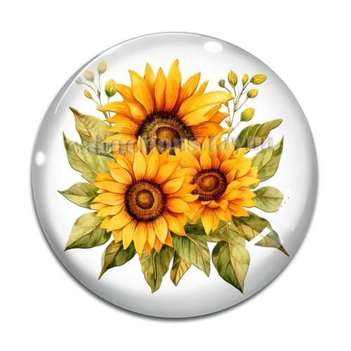 Cabochon tournesol en résine ou en verre différente taille