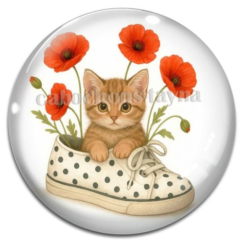 Cabochon chat chaussure en résine ou en verre différente taille