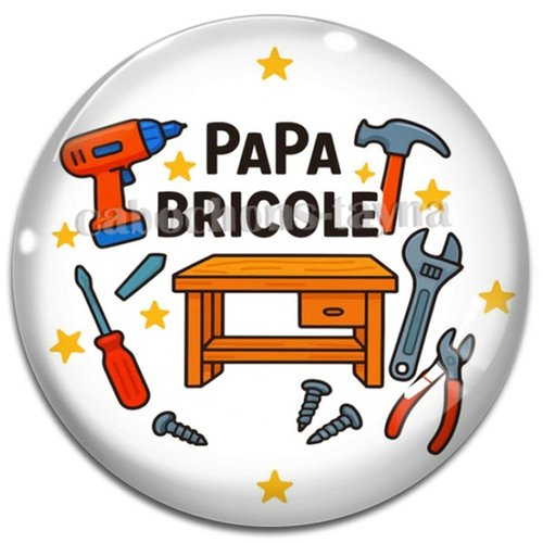 Cabochon papa bricole, cabochon résine ou verre rond différente taille